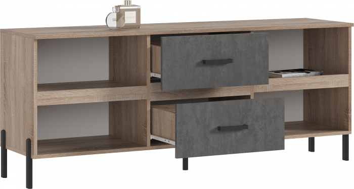 Ким Тумба ТВ (металл) Бетон темный, сонома