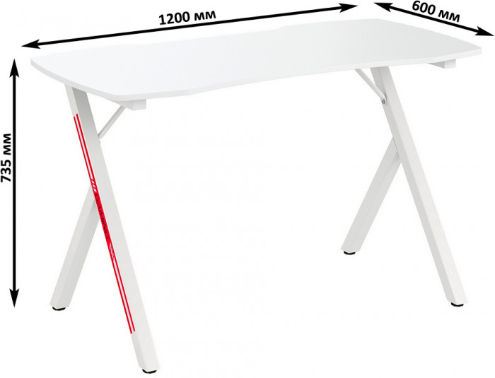 Два игровых стола Мебель--24 GT-2310 + два кресла компьютерных 103 чёрных, цвет белый, ШхГхВ 240х60х73 + 59х56х83-94 см.