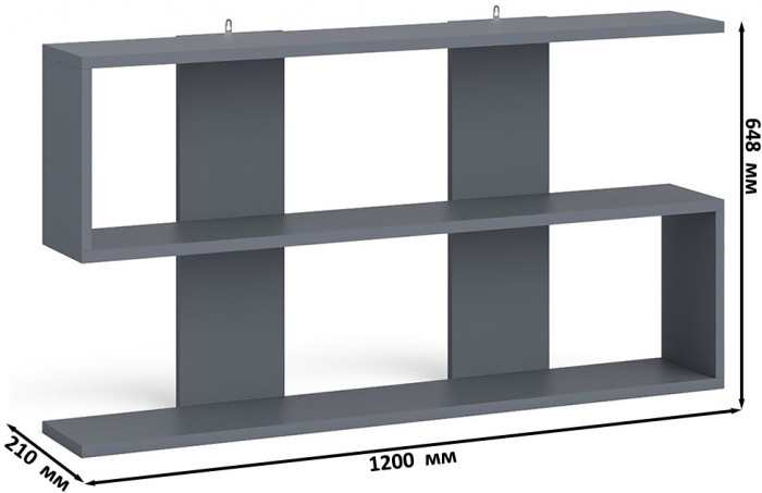 Мори Стол письменный МСП1200.1 + Тумба МА900.1 + Полка 1200, цвет графит, ШхГхВ 210,8х50,4х209,6 см., универсальная сборка