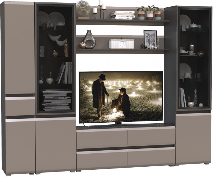 Сидней Комплектация № 062, корпус: антрацит/фасады: МДФ веллюто капучино