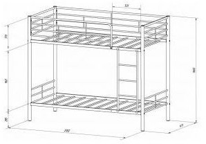 Двухъярусная кровать Севилья-3, чёрная