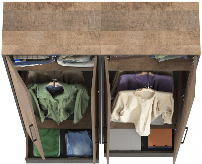 Трувор 13.328.02 Шкаф для одежды + 13.328.02 Шкаф для одежды, дуб гранж песочный/интра