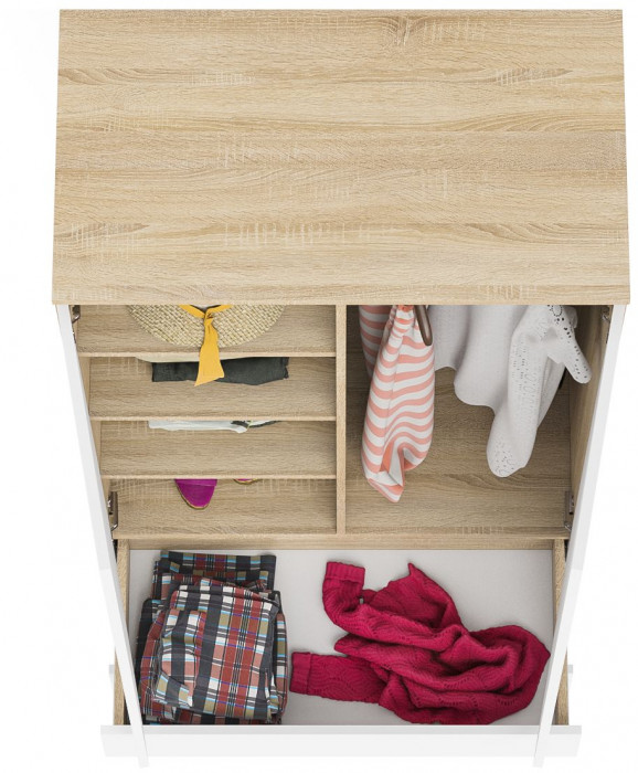 Мори Шкаф МШ900.1, дуб сонома/белый