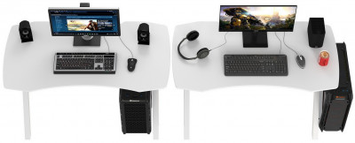 Два игровых стола Мебель--24 GT-2310, цвет белый, ШхГхВ 240х60х73 см.(регулировка высоты столов от 72,5 см. до 73,5 см.)