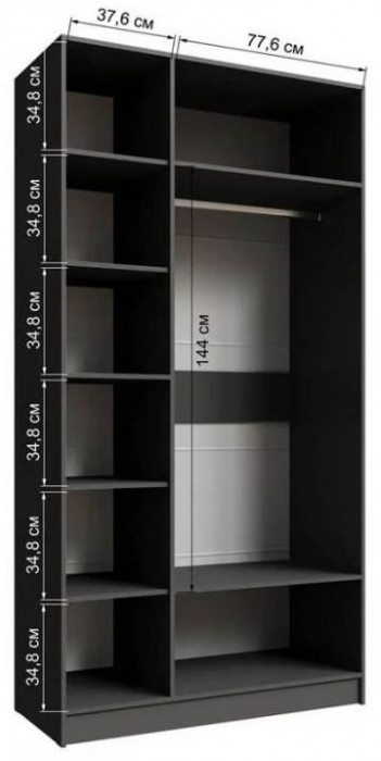 Шкаф Мадрид (1,2) без зеркала графит серый