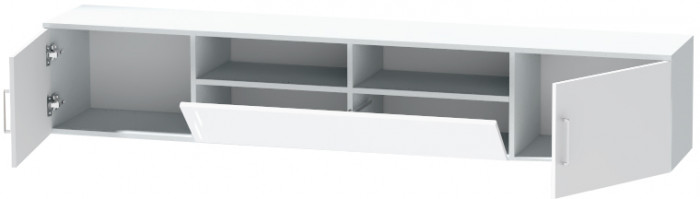 Тумба-3 под ТВ подвесная "Иннэс-7", Белый/Белый глянец
