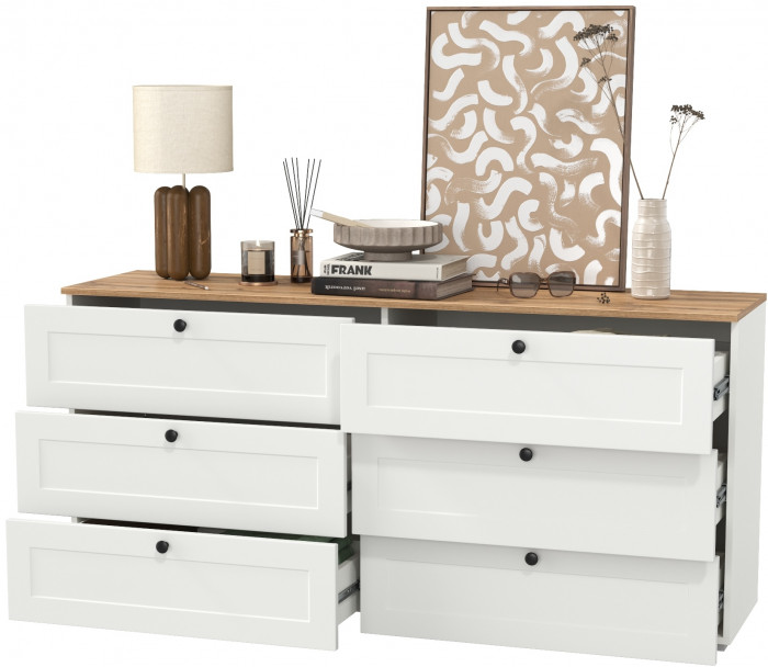 Остин 16.240 Комод, белый шагрень/дуб крафт золотой
