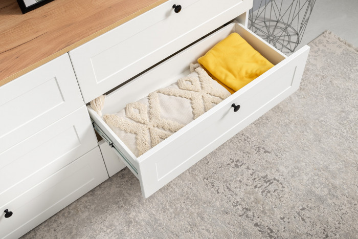 Остин 16.240 Комод, белый шагрень/дуб крафт золотой