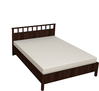 Кровать с ортопедическим основанием (металл) Sherlock 47 Люкс 160х200, орех