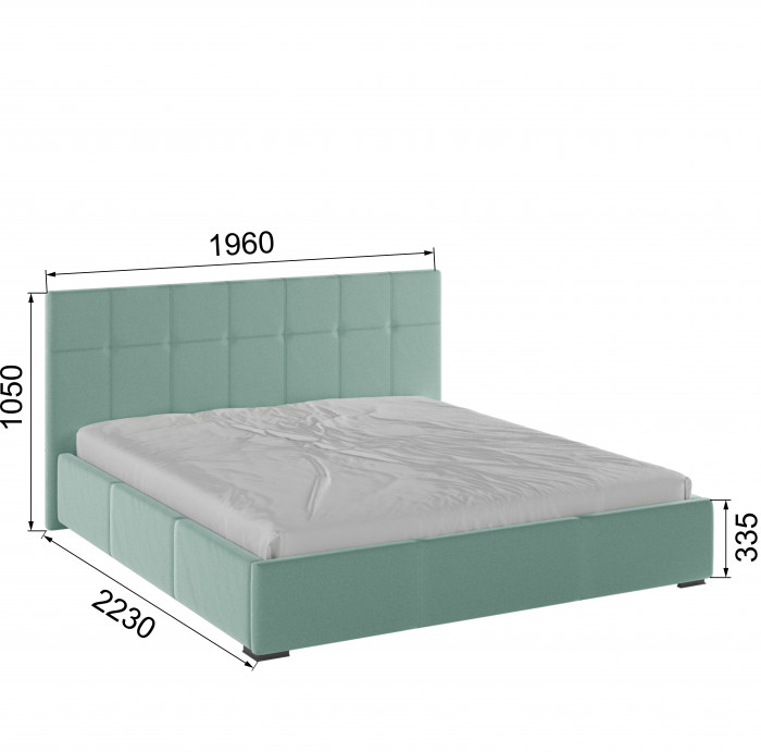 Рио Кровать интерьерная 180 мятный квадрат, ПМ