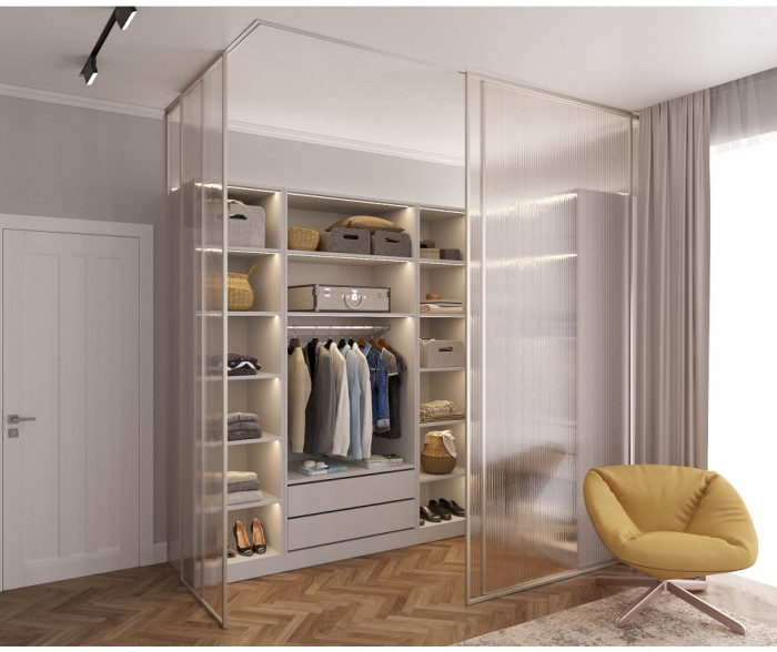 Гардеробная Рум. Комплект 3.1 без фасадов, ясень