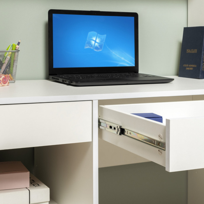 компьютерный стол Комфорт 12.77F + компьютерный стол Комфорт 12.77F, белый шагрень