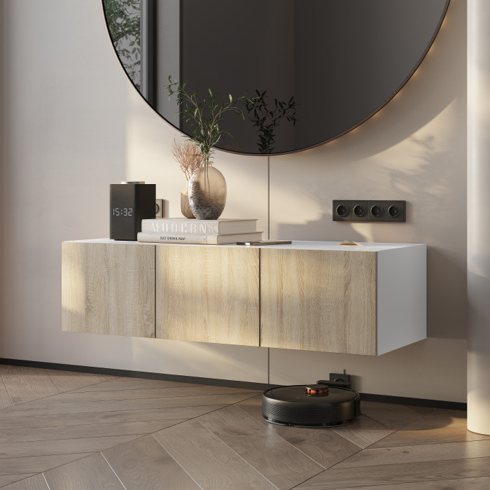 Тумба "Тайм" ТБ-18 Сонома/Белый