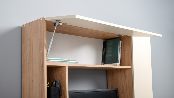 Стол компьютерный Комфорт 12.71, цвет гикори рокфорд натуральный/сатин, ШхГхВ 116,7х60,2х165,4 см., НЕ универсальная сборка