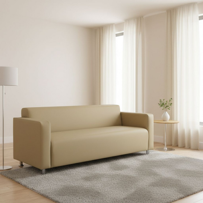 Диван прямой Томи, 160х78х75 см, экокожа бежевый