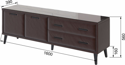 Тумба ТВ интерьерная Виго 1,6 коричневый
