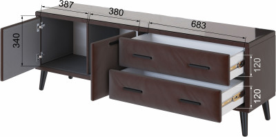 Тумба ТВ интерьерная Виго 1,6 коричневый