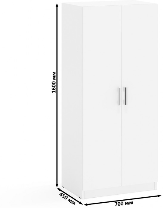 Шкаф С-МД-СК9Ш+Пенал С-МД-СК9П+Пенал С-МД-СК9П, цвет белый шагрень, ШхГхВ 156х45х160 см., универсальная сборка