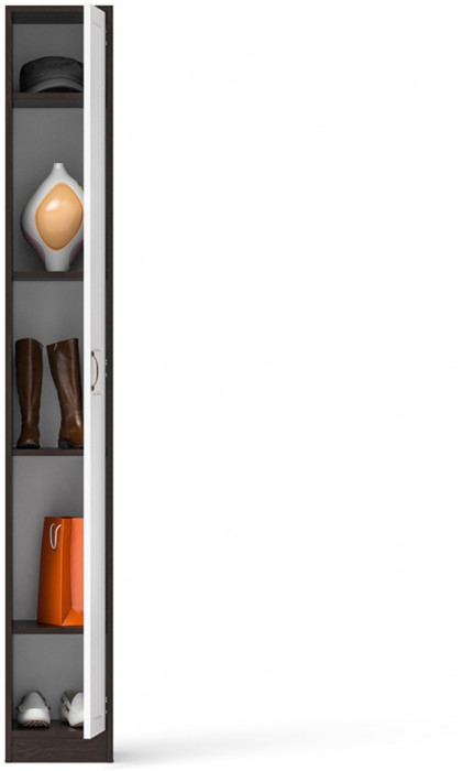 Прихожая П-6-350 Пенал, венге/фасады МДФ белое дерево фрезеровка прованс