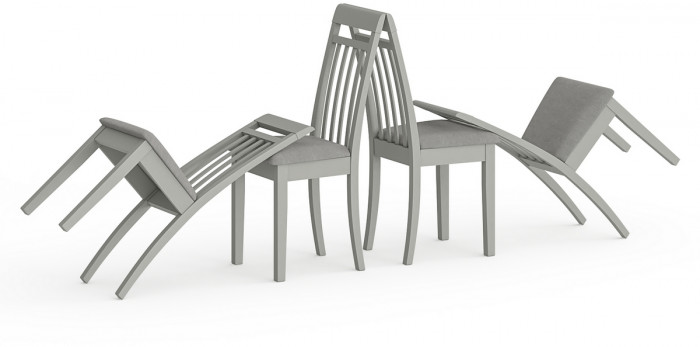 Четыре стула Мебель--24 Гольф-11 разборных, серый