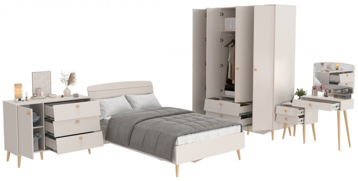 Афина Спальня 12-1200, кашемир серый