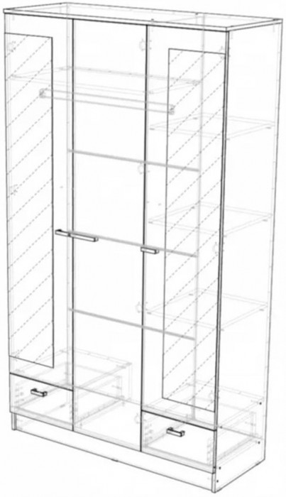 Адель Шкаф 1,2 (Ясень шимо темный / светлый)