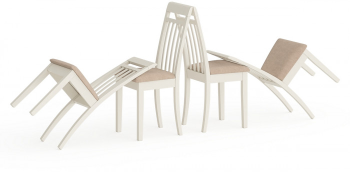 Четыре стула Мебель--24 Гольф-11 разборных, слоновая кость