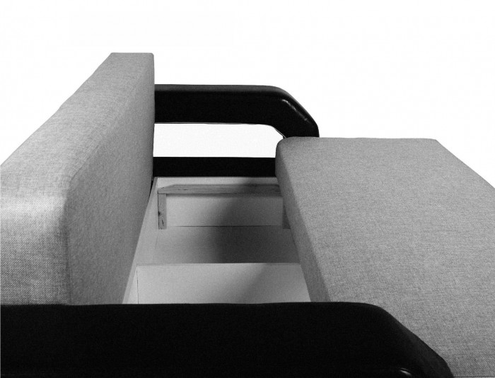 Диван-кровать Манчестер, еврокнижка, рогожка/экокожа, 160х195, серый