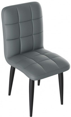 Франк ДП 2-17 Стул (конус) (Черный матовый/Кожзам Серый)