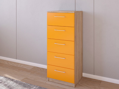 Комод 02/23 45х40х110 Сонома/Оранжевый