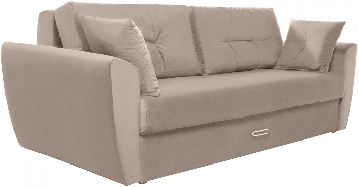 Диван-кровать Амстердам Люкс, 160х195, еврокнижка, пружинный блок, велюр, бежевый