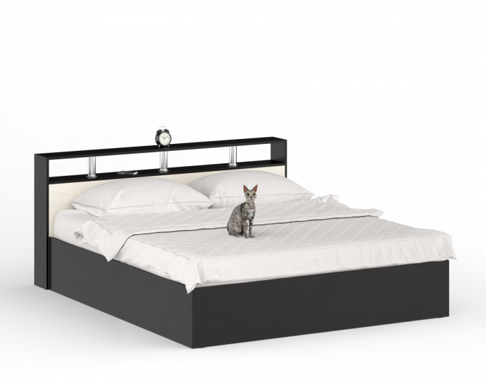 Камелия спальня № 4 Кровать 1800 + Две тумбы + Комод + Шкаф 4-х створчатый, цвет венге/дуб лоредо, сп.м. 1800х2000 мм., б/м, основание есть