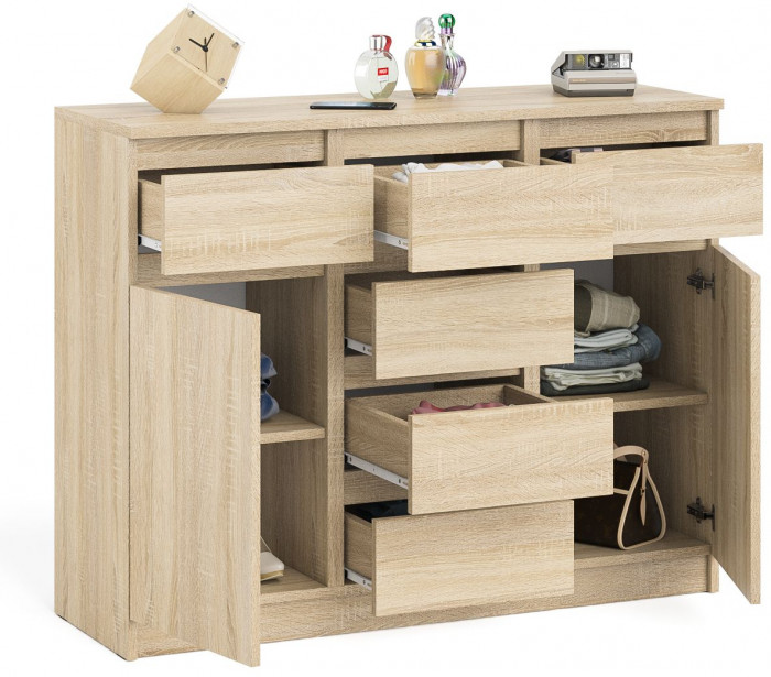 Мори Комод МК1200.4, цвет дуб сонома, ШхГхВ 120,4х41х94 см.