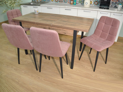 Обеденная группа Колорадо / Стул Х 4 шт. / Веллингтон/черный / бид 27