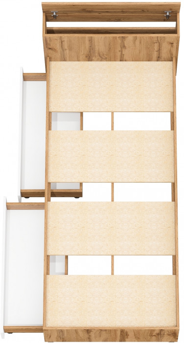 Ксения Кровать с ящиками 0900, дуб вотан/белый