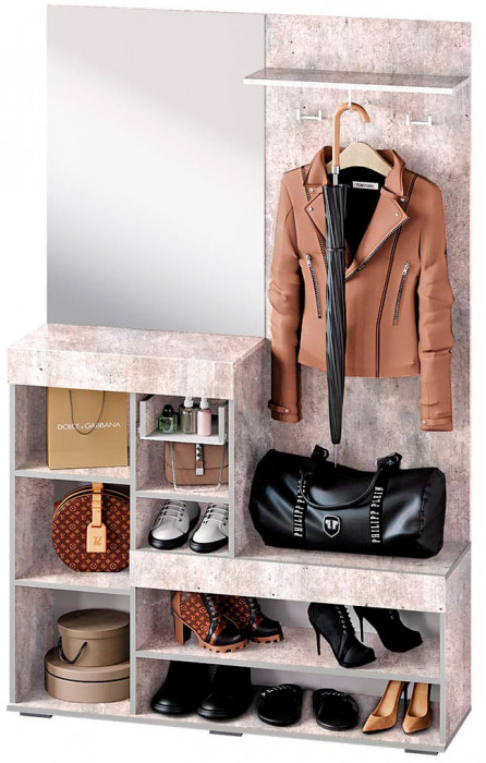 Прихожая "Инстайл" бетон/белый