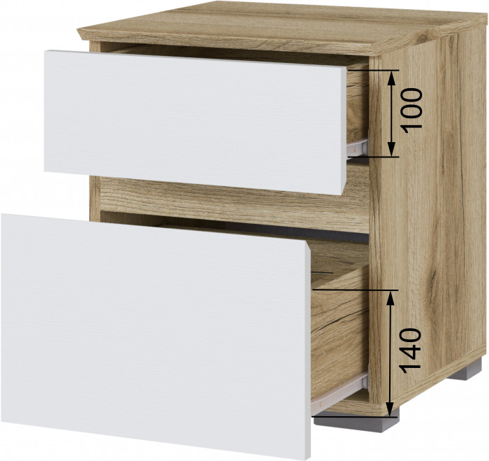 Плейона Тумба прикроватная делано/белый
