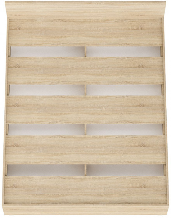 Мори Кровать 1600, цвет дуб сонома, ШхГхВ 163,5х203,5х70 см., сп.м. 1600х2000 мм., без матраса, основание есть