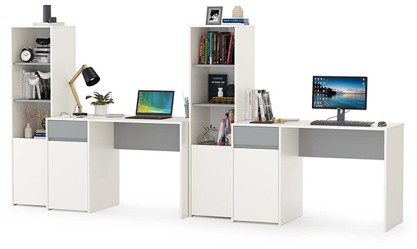 Торонто Компоновка № 07, белый шагрень/стальной серый