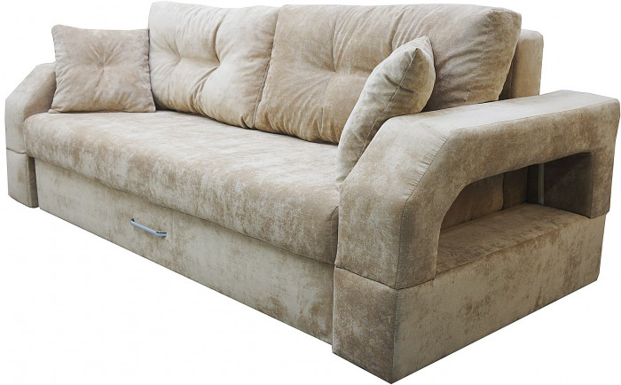 Диван-кровать Манчестер, еврокнижка, велюр, 160х195, бежевый