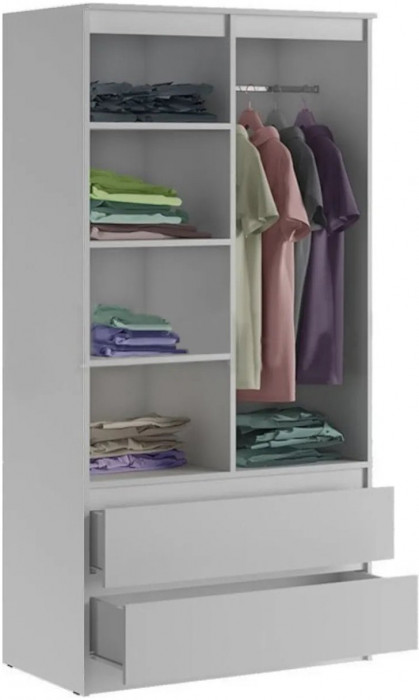 Челси Шкаф 2-х створчатый комбинированный (Белый глянец, Дуб Сонома)