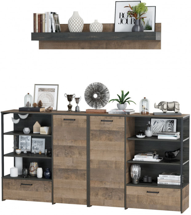 Трувор Гостиная 001, дуб гранж песочный/интра