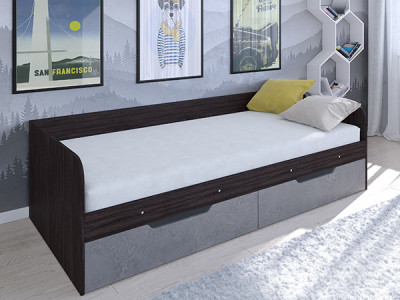 Кровать Астра одноярусная Венге/Железный Камень