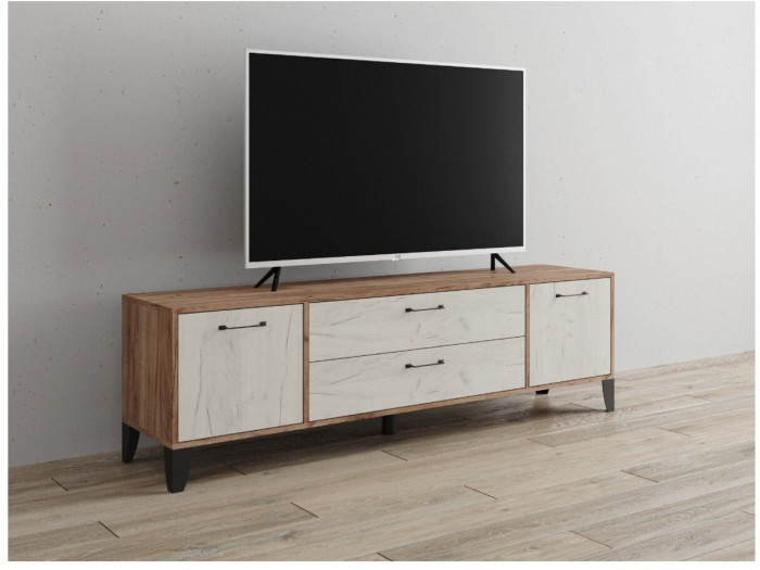 Тумба ТВ Парус-13 дуб крафт табачный/дуб крафт белый