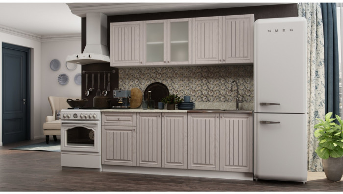 Кухня МДФ Хозяюшка 2000 (Фисташка, Белый)