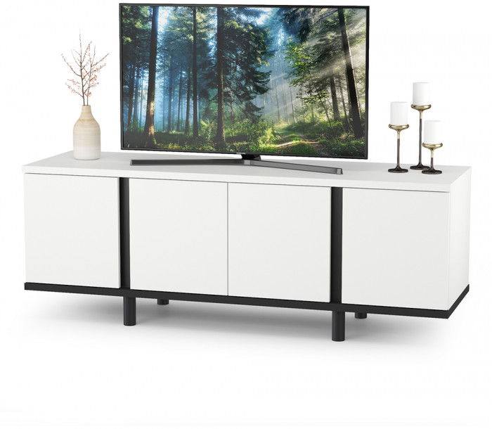 Валенсия Спальня № 11, ЛДСП белый шагрень/чёрный/МДФ белый шагрень