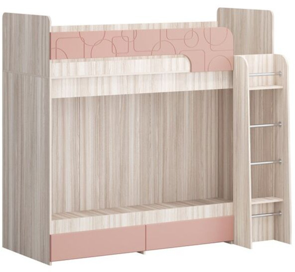 Двухъярусная кровать Бемби МДФ NEW, ясень (Цитрус глянец, Ясень шимо светлый)