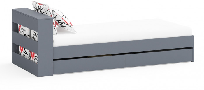 Ксения Кровать с ящиками 0900, графит