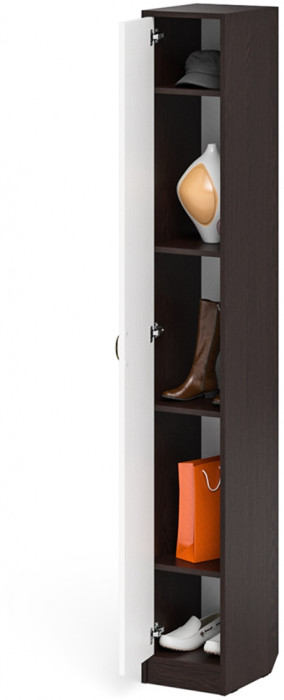 Прихожая П-6-350 Пенал, цвет венге/фасады МДФ белое дерево фрезеровка прованс, ШхГхВ 30х35х210 см., универсальная сборка