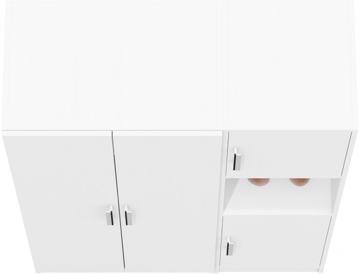 Шкаф С-МД-СК9Ш+Пенал С-МД-СК9П, цвет белый шагрень, ШхГхВ 113х45х160 см., универсальная сборка